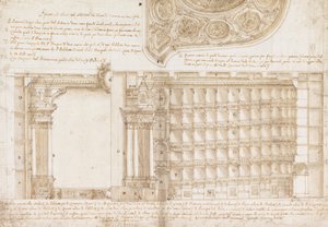 Teatro Filarmonico, Accademia Filarmonica, Verona, Italia - Seksjon og tak